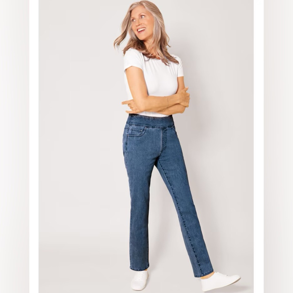 DenimEase Flat-Waist Pull-On Jeans
Vintage